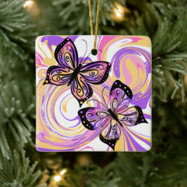 Butterflies Vivid and Bold Keramikornament