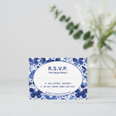 Butterflies Watercolor Indigo Blue R.S.V.P. Begleitkarte (Stehend Vorderseite)