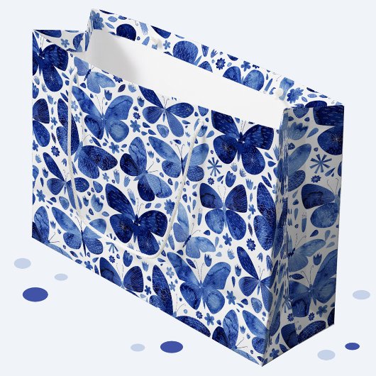 Butterflies Watercolor Indigo Große Geschenktüte