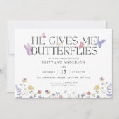 Butterflies Whimsical Bridal Dusche Einladung (Vorderseite)