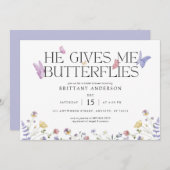 Butterflies Whimsical Bridal Dusche Einladung (Vorne/Hinten)