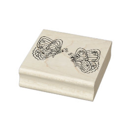 Butterflies Wood Art Briefmarke Gummistempel
