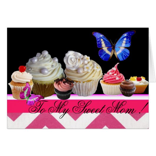 BUTTERFLIES YUMMY CUPCAKES SWEET MOTHER (Vorderseite (Horizontal))