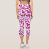 Butterflis-Muster für Aquarellfarben Pink Capri Leggings (Rückseite)