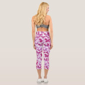 Butterflis-Muster für Aquarellfarben Pink Capri Leggings (Rückseite)
