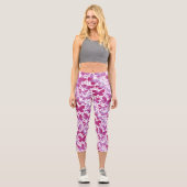Butterflis-Muster für Aquarellfarben Pink Capri Leggings (Vorderseite)