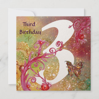 BUTTERFLUKT IN GLITZERN Gold der Dritten Geburtsta Einladung