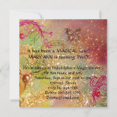 BUTTERFLUKT IN GLITZERN - Gold der zweiten Geburts Einladung (Rückseite)