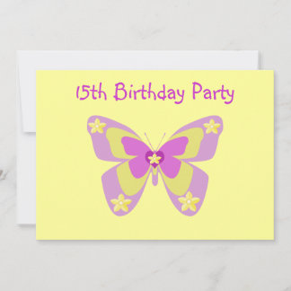 Butterfly, 15. Geburtstagsparty Einladung