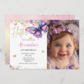 Butterfly 1. 2. 4. 5. Foto Geburtstag Einladung (Vorne/Hinten)