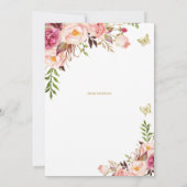 Butterfly 1. Geburtstag, Mädchen 1. Geburtstag Einladung (Rückseite)