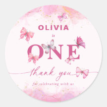 Butterfly 1. Geburtstag Pink Gold Staub Vielen Dan