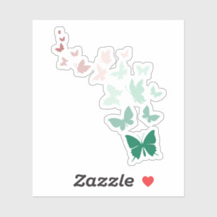Butterfly 3" x 3" Vinyl-Aufkleber nach Maß geschni Aufkleber