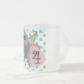 Butterfly 4. Geburtstag - Hemden und Geschenke Mattglastasse (VorderseiteRechts)