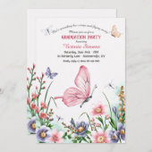 Butterfly-Abschluss Einladung (Vorne/Hinten)