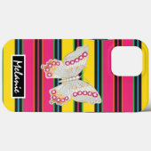 Butterfly abstract retro stripes hipster minimal Case-Mate iPhone Hülle (Rückseite (Horizontal))