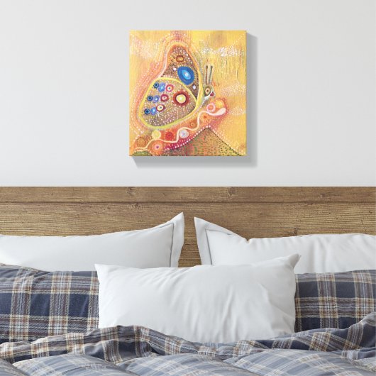 Butterfly Abstrakt Art Wrapped Canvas Leinwanddruck (Insitu (Schlafzimmer))