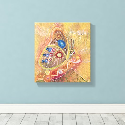 Butterfly Abstrakt Art Wrapped Canvas Leinwanddruck (Insitu (Holzboden))