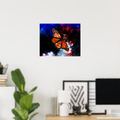 Butterfly abstrakte dunkelblaue Fraktale Poster (Heimbüro)