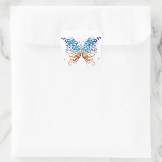 Butterfly Abstrakte Kunst Quadratischer Aufkleber (Tasche)