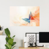 Butterfly-abstrakte Malerei Poster (Heimbüro)