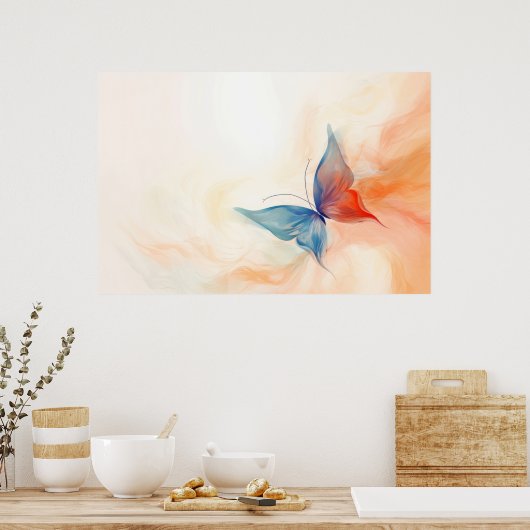 Butterfly-abstrakte Malerei Poster (Küche)