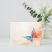 Butterfly-abstrakte Malerei Postkarte (Stehend Vorderseite)