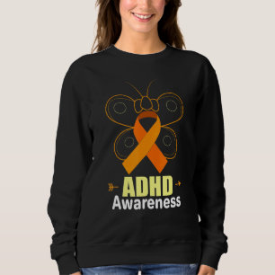 Butterfly Adhd Orange Ribbon erhöht Aufmerksamkeit Sweatshirt