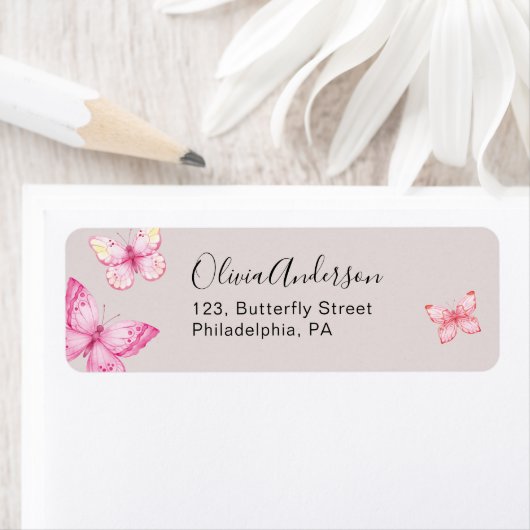 Butterfly-Adressenaufkleber (Insitu)
