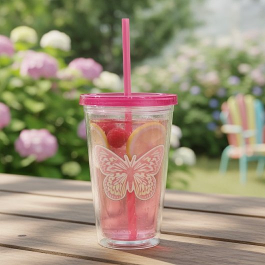 Butterfly Akylic Tumbler Acryltrinkbecher