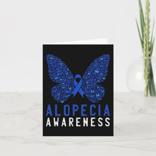 Butterfly Alopecia Awareness Blue OM Ribbon Supple Karte (Vorderseite)