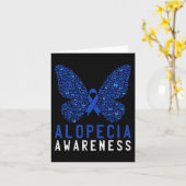 Butterfly Alopecia Awareness Blue OM Ribbon Supple Karte (Gelbe Blume)