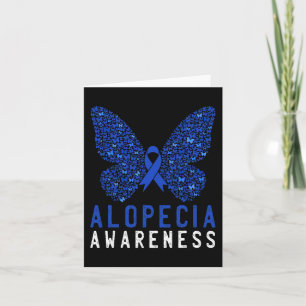 Butterfly Alopecia Awareness Blue OM Ribbon Supple Karte
