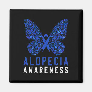Butterfly Alopecia Awareness Blue OM Ribbon Supple Magnet