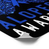 Butterfly Alopecia Awareness Blue OM Ribbon Supple Poster (Ecke)