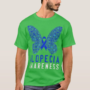 Butterfly Alopecia Awareness Blue OM Ribbon Supple T-Shirt