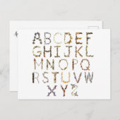 Butterfly Alphabet - Natur Alphabet ABC Postkarte (Vorne/Hinten)