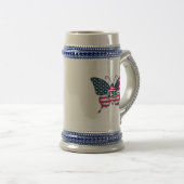 Butterfly American Flag Design-62616 Bierglas (VorderseiteRechts)