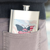 Butterfly American Flag Design-62616 Flachmann (Beispiel)