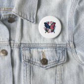 Butterfly American Flag Patriotic USA 4. Juli Button (Beispiel)