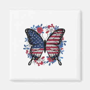 Butterfly American Flag Patriotic USA 4. Juli Magnet