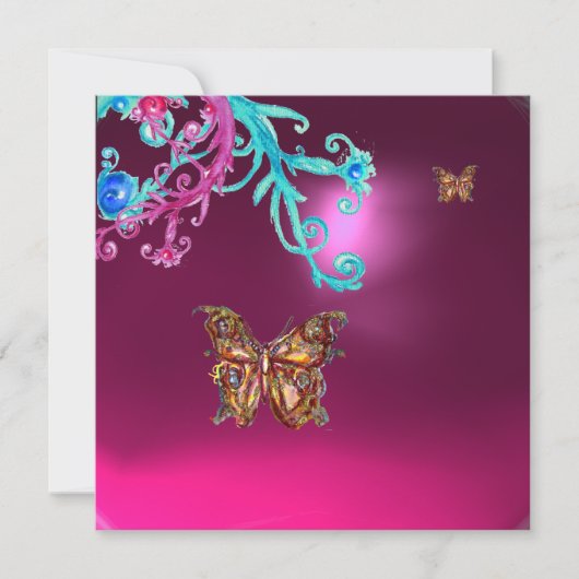 BUTTERFLY AMETHYST , lila blau hellrosa Einladung (Vorderseite)
