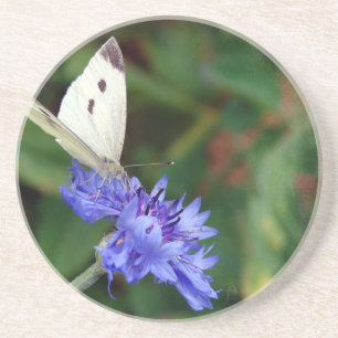 Butterfly and Blue Flower Getränkeuntersetzer