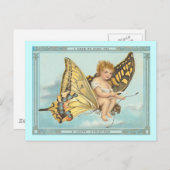 "Butterfly and Cherub" Weihnachtsweihnachtskarte Feiertagspostkarte (Vorne/Hinten)