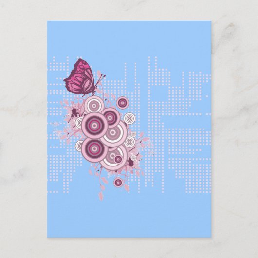Butterfly-and-Circles Postkarte (Vorderseite)
