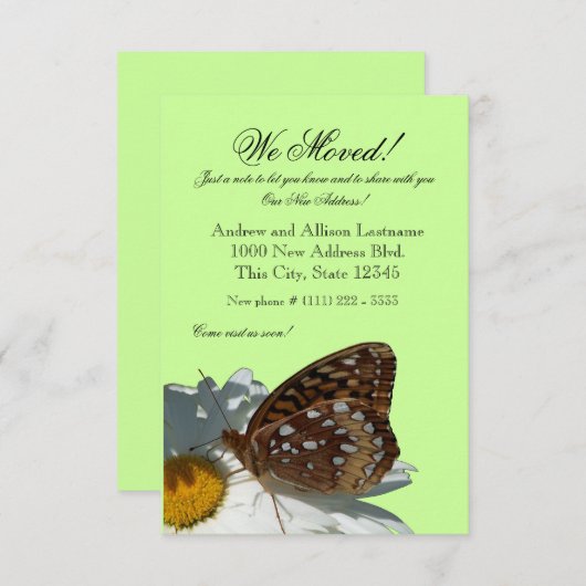 Butterfly and Daisy New Address Ankündigung (Vorne/Hinten)