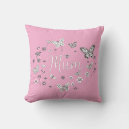 Butterfly and Floral "Mum" Mother's Day  Kissen