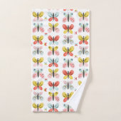 Butterfly And Floral Pattern  Badhandtuch Set (Handtuch)