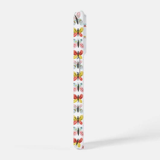 Butterfly And Floral Pattern  iPhone Hülle (Rechte Seite)