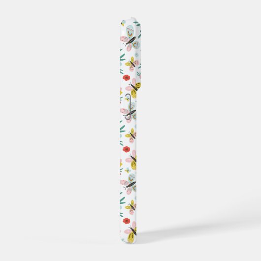 Butterfly And Floral Pattern iPhone Hülle (Rechte Seite)